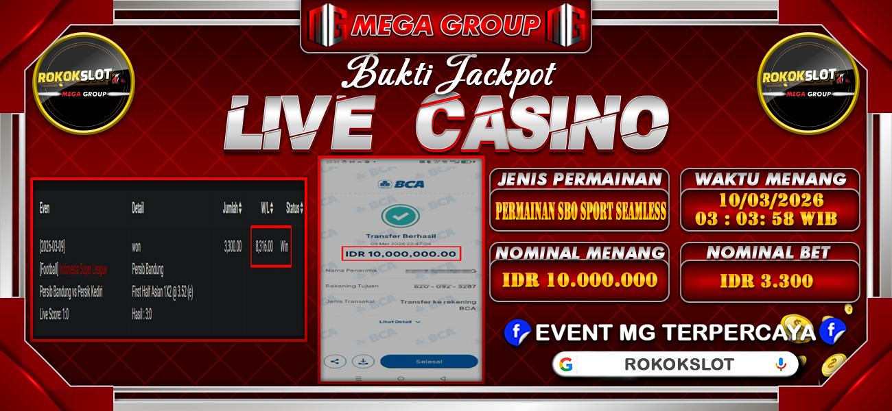 Bukti JP situs Rokokslot hari Selasa, 10 Maret 2026