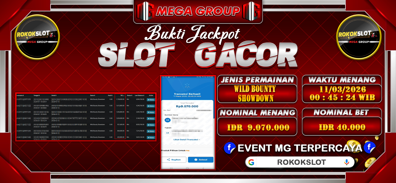 Bukti JP situs Rokokslot hari Rabu, 11 Maret 2026