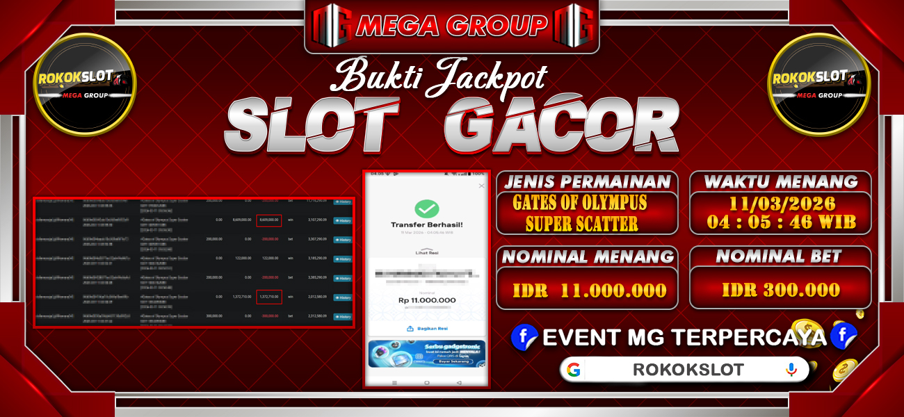 Bukti JP situs Rokokslot hari Rabu, 11 Maret 2026